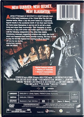 Ill Always Know What You Did Last Summer (DVD, 2006) Horror Sony EN/FR image 1