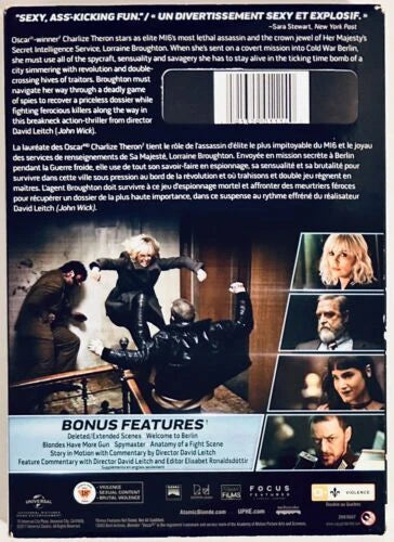 Atomic Blonde (DVD, 2017) Action/Thriller w Slipcover En/Fr Charlize Theron *NE1 image 1