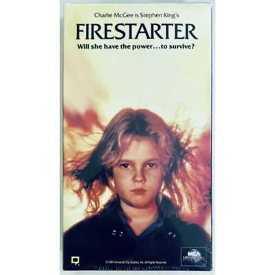 Firestarter (VHS, 1984) Drew Barrymore Horror Studio Stamp RARE Brand NEW*GR1 image 0