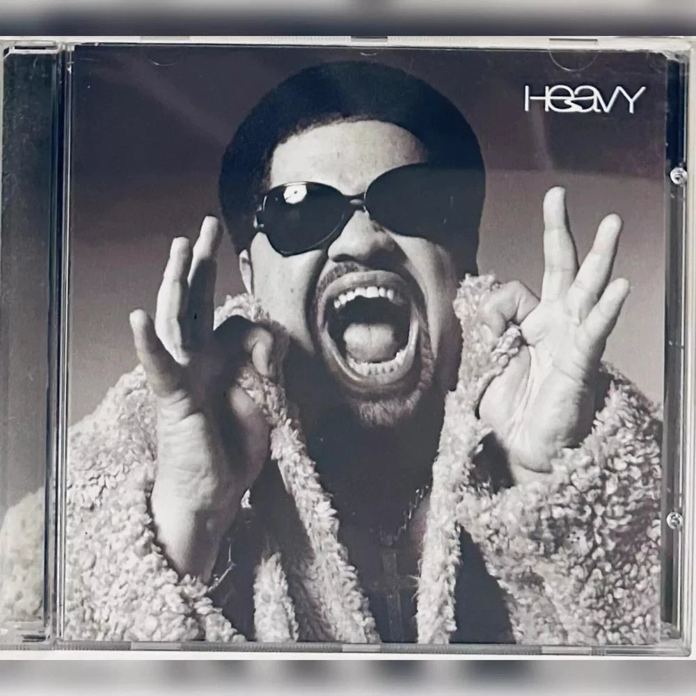 CD cover featuring a black and white photo of Heavy D with sunglasses, an open mouth, and gesturing with his hands.