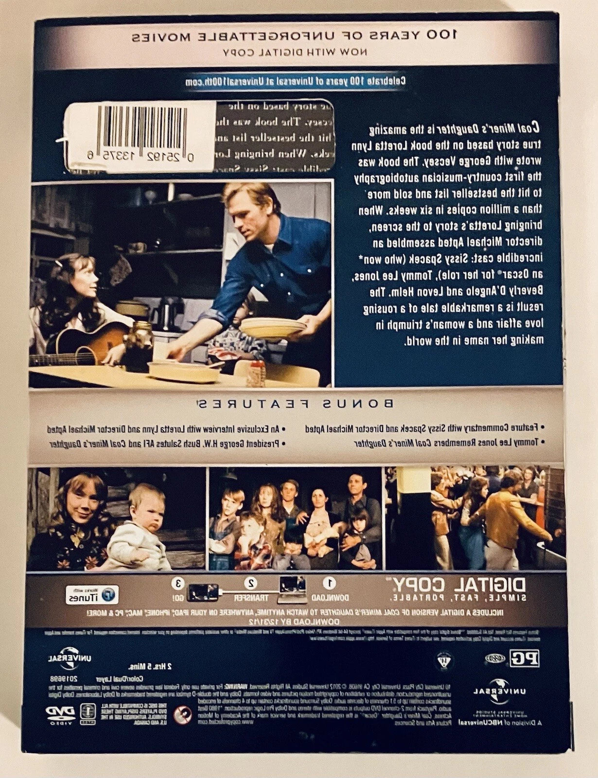 Coal Miners Daughter (DVD, 2012, Bilingual 100th Anniversary) w/ Slipcover image 1