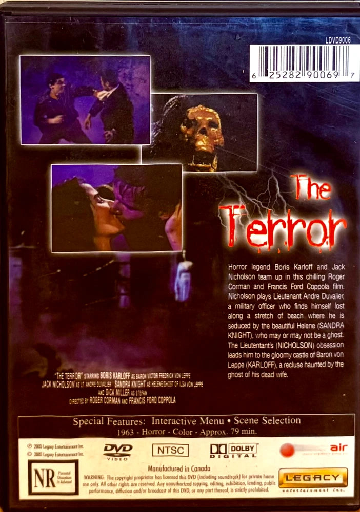 The Terror (DVD, 1963) Horror Jack Nicholson, Roger Corman Legacy OOP *NW1 image 1