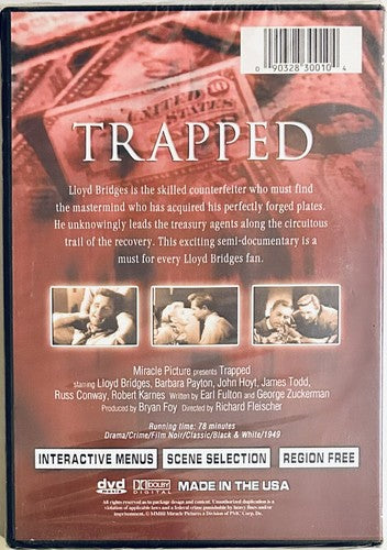Trapped (DVD, 2004) Lloyd Bridges 1949 B&W OOP Region Free Brand NEW *GR1 image 1