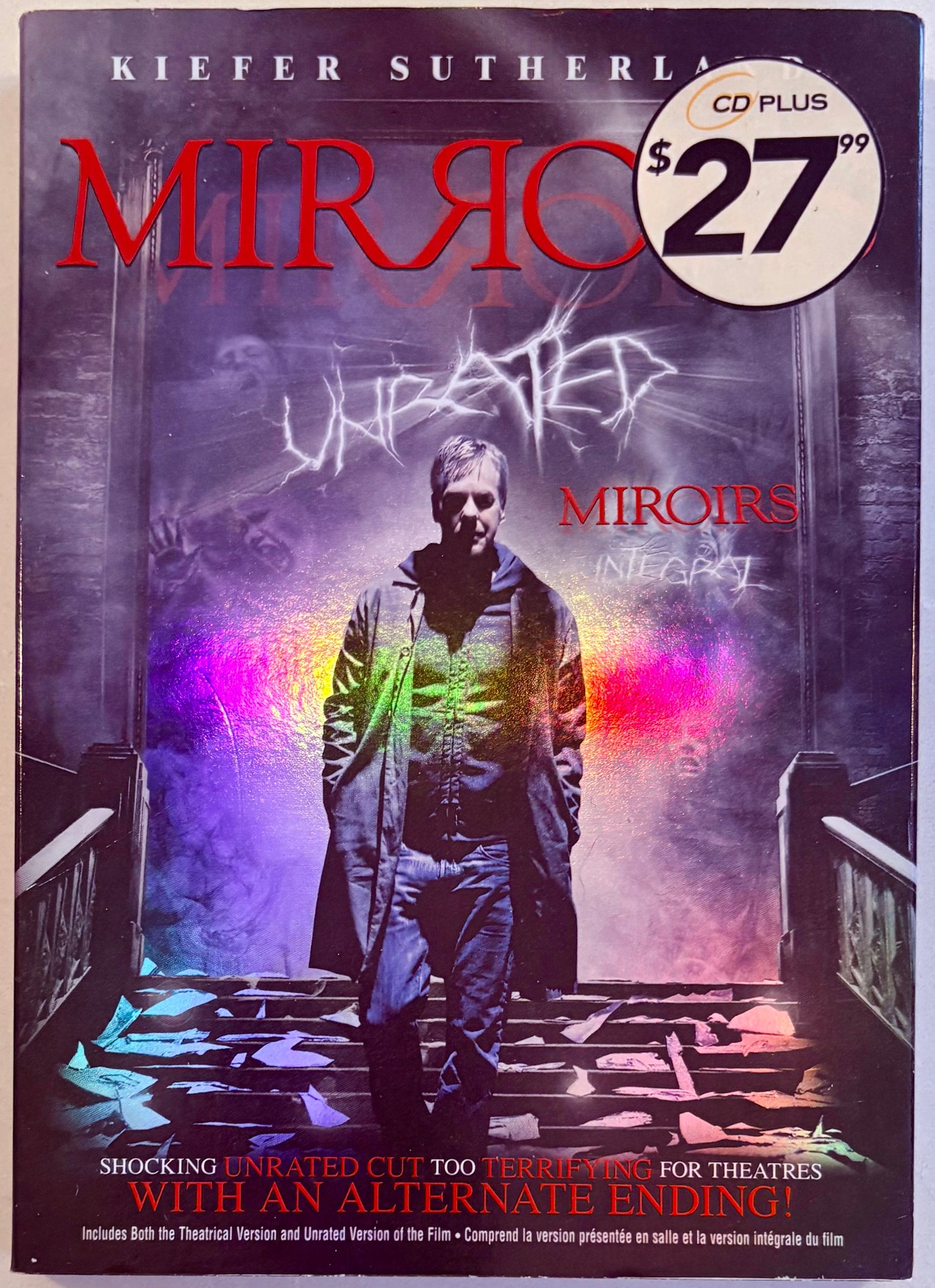 Mirrors (DVD 2008) Unrated Kiefer Sutherland OOP w/ Slipcover En/Fr/Sp Fox