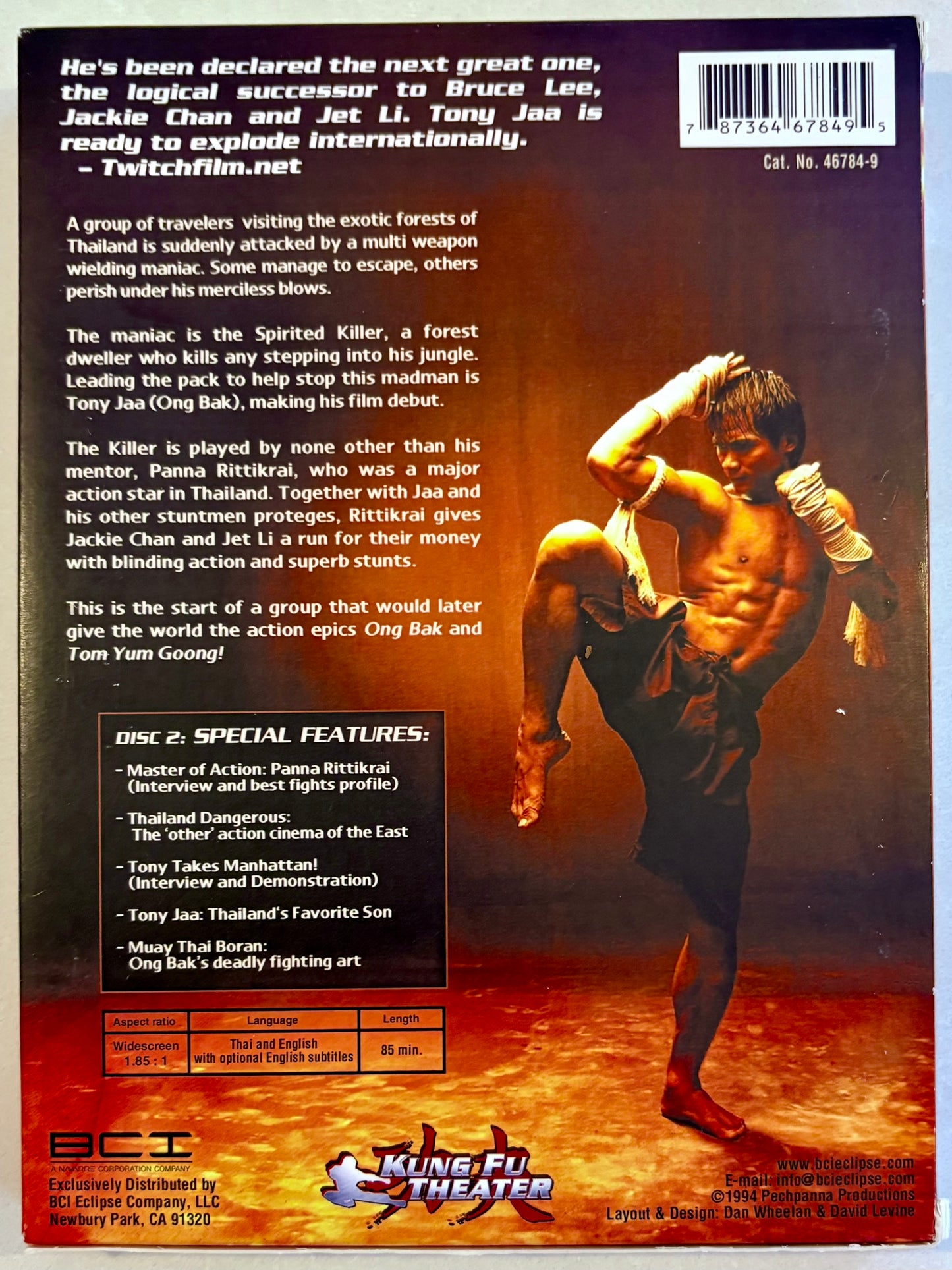 Spirited Killer (DVD, 1994) Action/Martial Arts Tony Jaa w/ Slipcover EN/TH