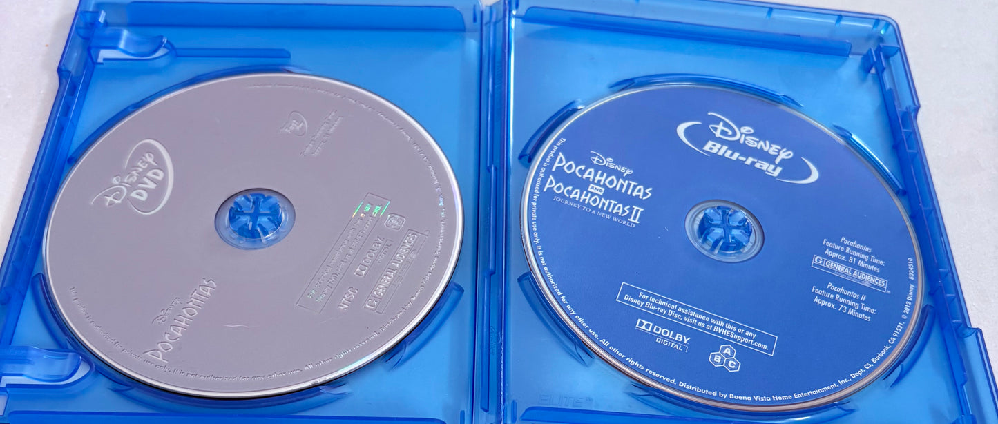 Pocahontas & Pocahontas 2 (Blu-ray,  Animation Disney En/Fr/Sp 2-Discs (Region ABC)
