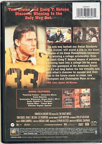 All the Right Moves (DVD, 2002) Tom Cruise Drama/Sports Fox 1983 OOP NEW*GR1 image 2