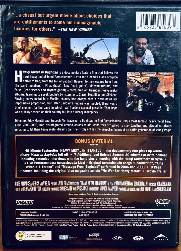 Heavy Metal In Baghdad (DVD, 2007) w/ Insert Documentary / Music image 1