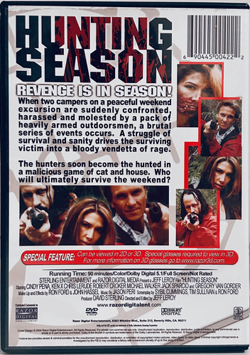Hunting Season (DVD, 2000) Razor Digital Horror OOP Full Screen Unrated *001 image 1