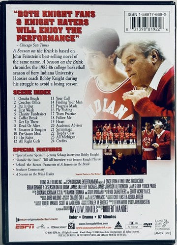 A Season on the Brink (DVD 2002) ESPN TV Movie Sports Brian Dennehy NEW*001 image 2