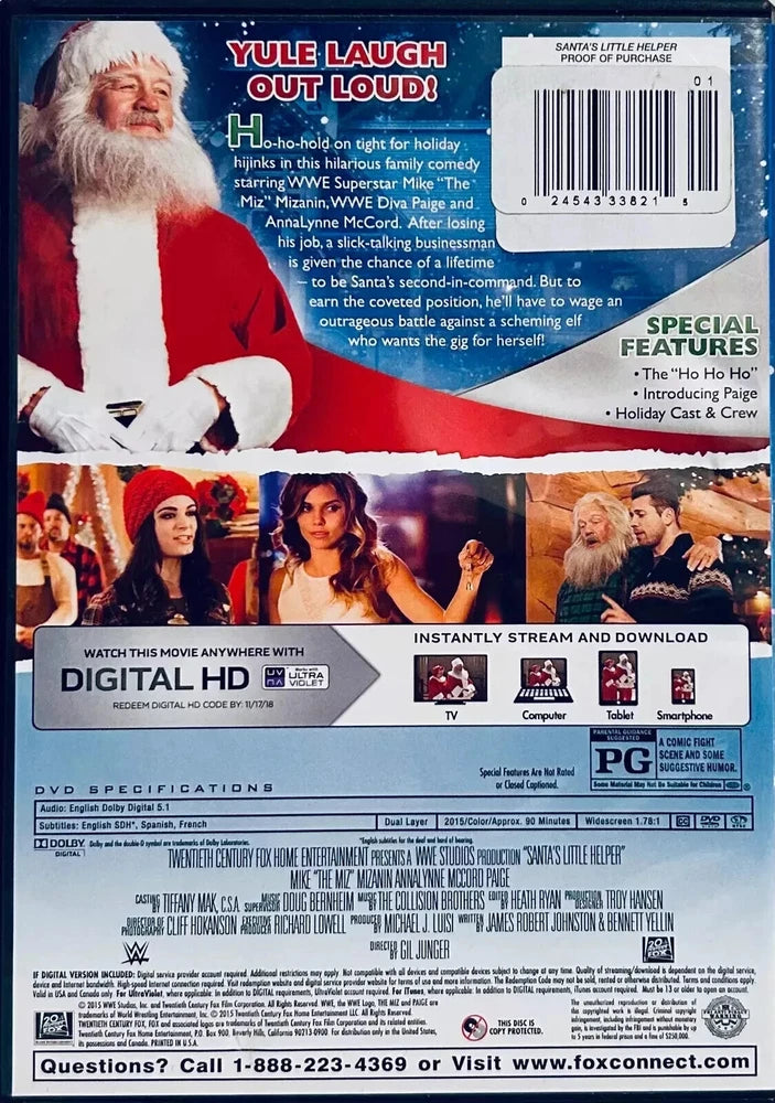 Santas Little Helper (DVD, 2015) Comedy / Family Christmas Fox VG*001 image 2