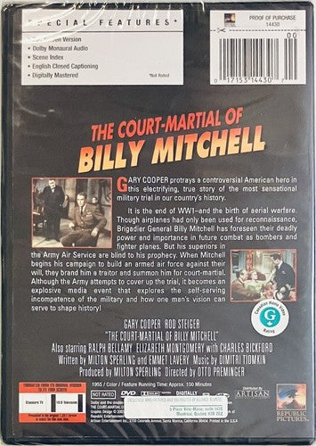 The Court Martial of Billy Mitchell (DVD, 1955) Republic, Artisan NEW*GR1 image 1