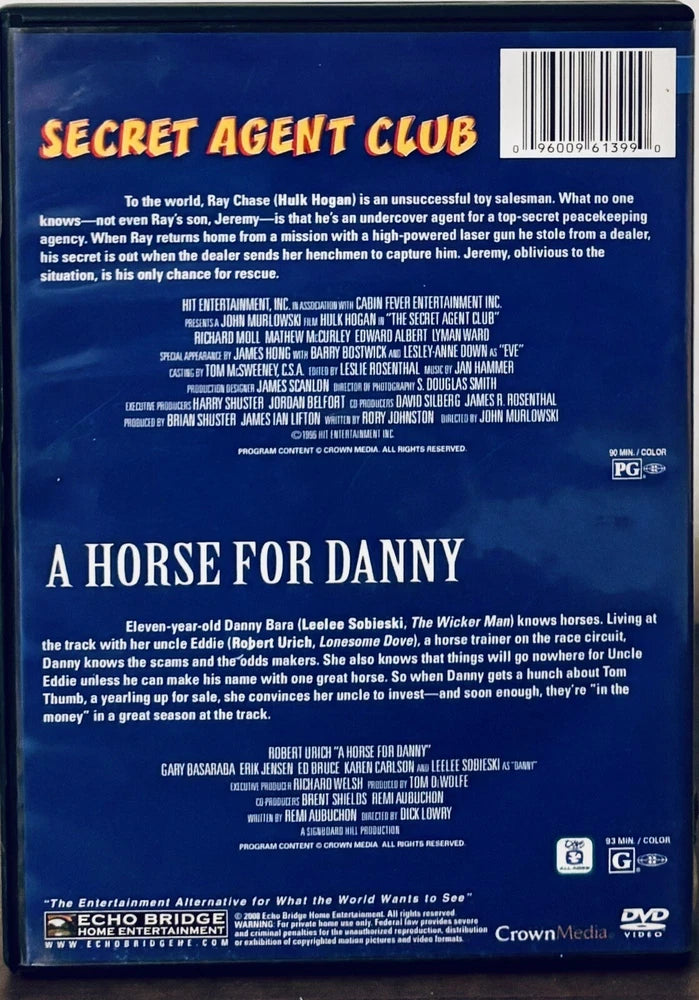 Secret Agent Club/A Horse For Danny (DVD 2008) 2-Disc Set Hulk Hogan EchoBridge image 2