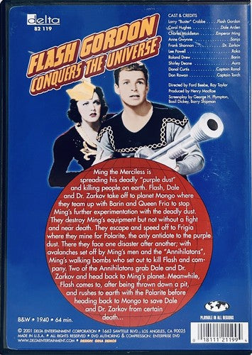 Flash Gordon Conquers the Universe Vol. 1 (DVD, 2001) w/ Insert B&W 1940 Sci-fi image 1