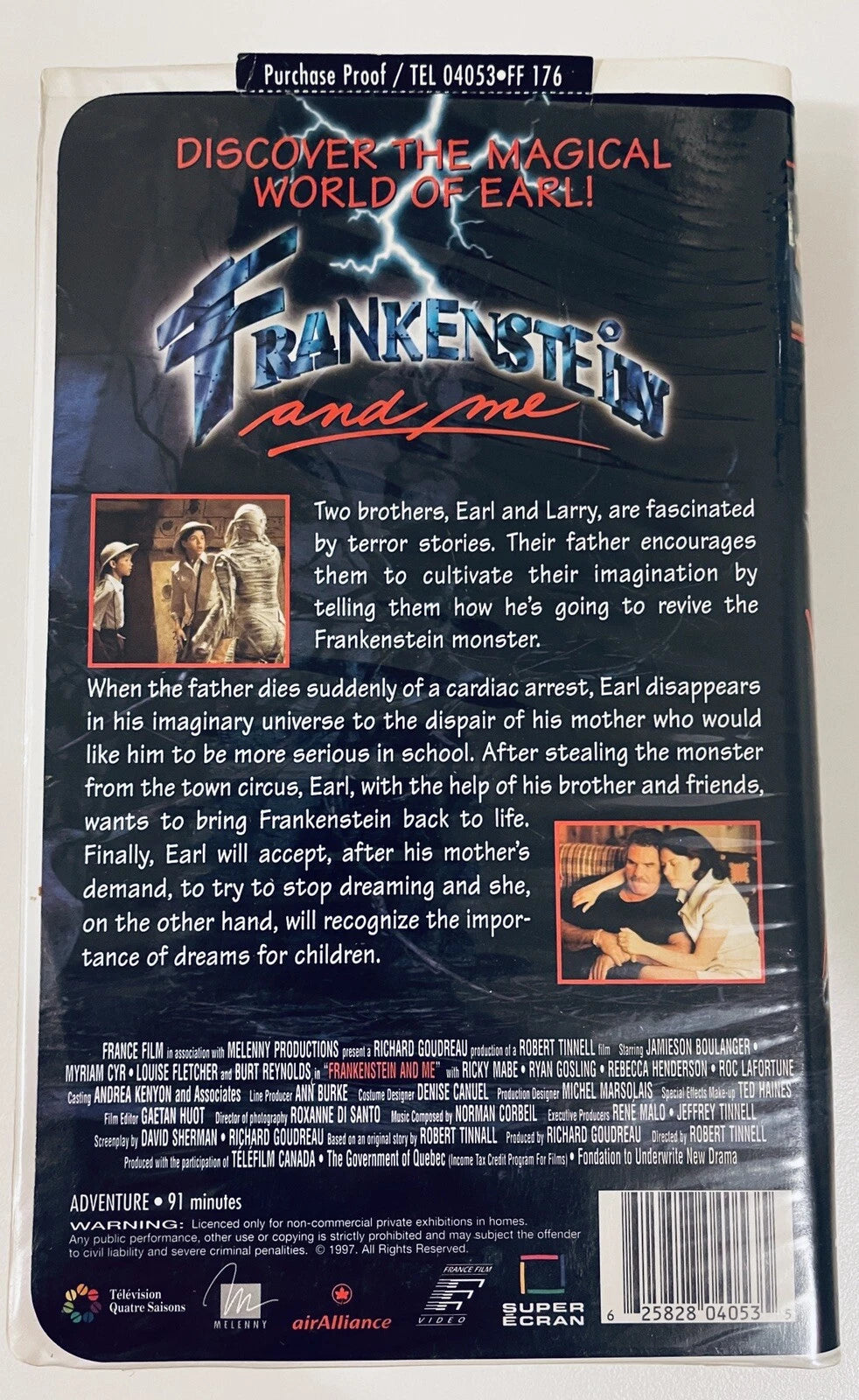 Frankenstein And Me Clamshell VHS Burt Reynolds (Not On DVD/Blu-Ray) ULTRA RARE image 2