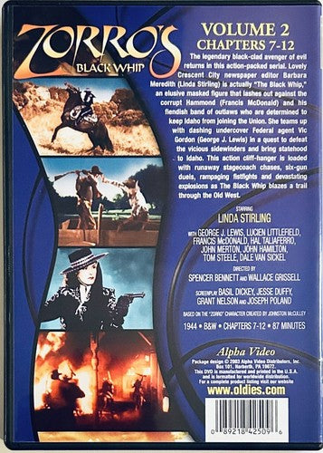 Zorro's Black Whip, Volume 2 (DVD) [Chapters 7-12] w/ Insert Alpha Video *MN1 image 3