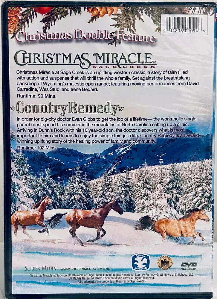 Christmas Miracle at Sage Creek/Country Remedy (DVD, 2010) "Family Approved" NEW image 1