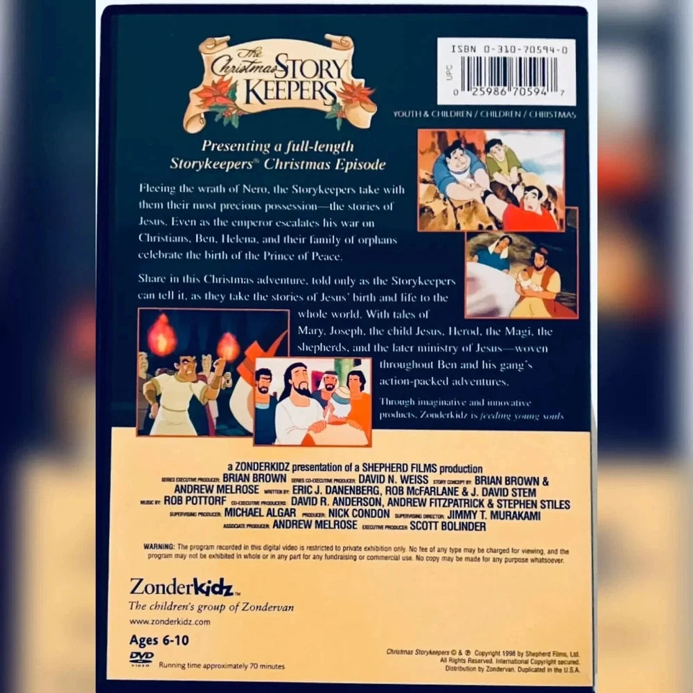 The Christmas Story Keepers (DVD, 1998) Zonderkidz Animation Rare OOP image 1