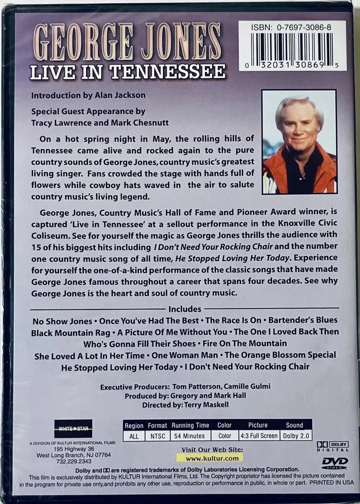 George Jones - Live in Tennessee (DVD 2002) Full Screen Music OOP BRAND NEW*RG3 image 1