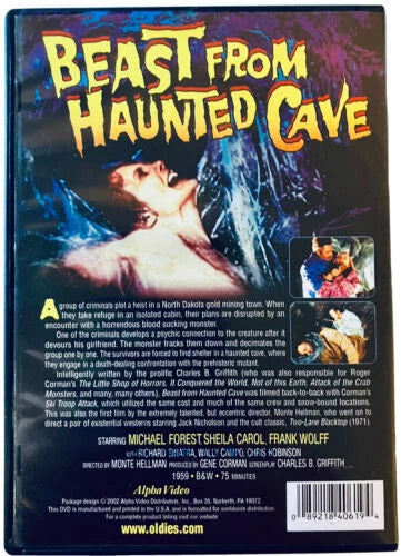 Beast From Haunted Cave (DVD 1959) B&W Michael Forest Sheila  Carol Alpha Video image 1