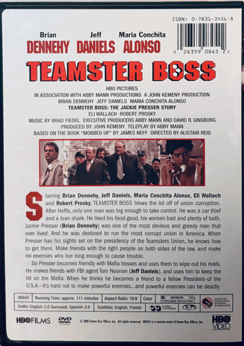 Teamster Boss DVD TV Movie/Documentary HBO Films En/Sp w/ Insert Brian Dennehy image 1
