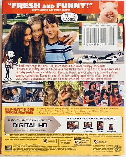 Diary of a Wimpy Kid: The Long Haul (Blu-ray/DVD 2017) 2-Discs w/ Slipcover NEW image 3