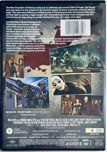 The Purge: Anarchy (DVD, 2014) w/ Slipcover Horror/Action Blumhouse En/Fr *NE1 image 3