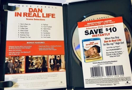 Dan in Real Life (DVD 2007) w/ Slipcover/Inserts WDS Bilingual Steve Carell*3HH image 4